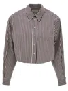 Isabel Marant Maroon Fleora Cropped Shirt In Gray