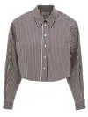 Isabel Marant Maroon Fleora Cropped Shirt In Gray