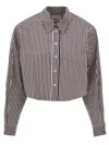 Isabel Marant Maroon Fleora Cropped Shirt In Brown