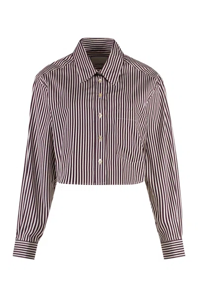 Isabel Marant Cropped Shirt Chest Pocket Detail In Beige