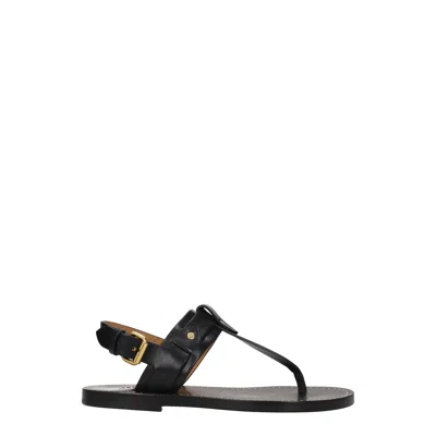 Isabel Marant Jewel Tong Flat Sandals In Black