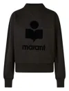 Isabel Marant Flocked-logo Crew-neck Sweatshirt In Black