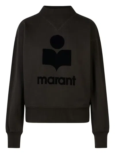 Isabel Marant Flocked-logo Crew-neck Sweatshirt In Black