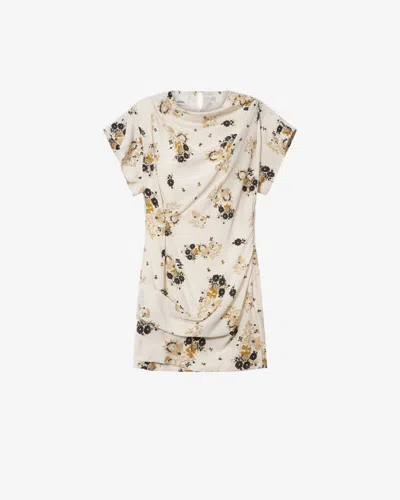 Isabel Marant Floe Silk Dress In Ecru