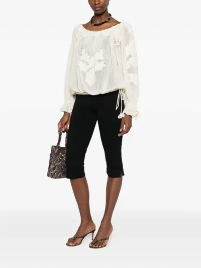 Isabel Marant Floral Appliqué Blouse In White