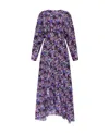 Isabel Marant Silk Blend Sadler Dress With Floral Pattern In Purple