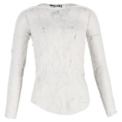 Isabel Marant Floral Lace Blouse In White Polyester In Neutral