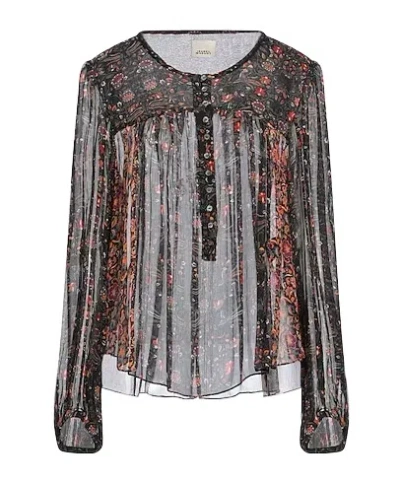 Isabel Marant Floral Long-sleeve Shirt In Black