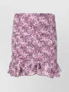 Isabel Marant Floral Mini Skirt Ruffled Hem In Multi