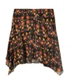 Isabel Marant Floral-print Asymmetric Skirt In Black