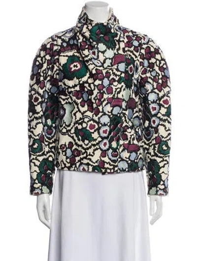Pre-owned Isabel Marant Floral Print Biker Jacket In Black