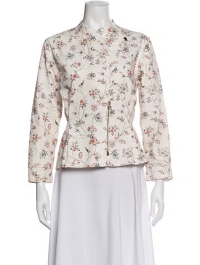 Pre-owned Isabel Marant Floral Print Biker Jacket In Neutral