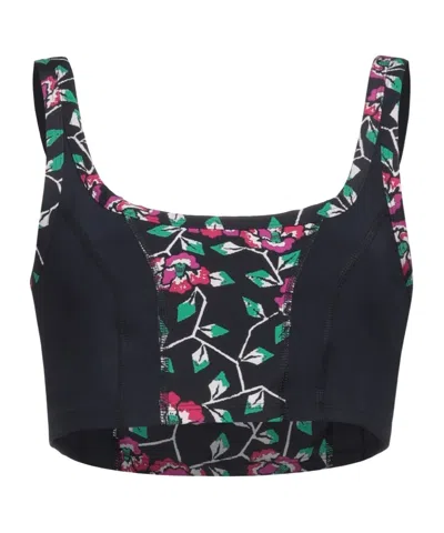 Isabel Marant Floral Print Bikini Top In Black