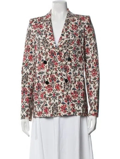 Pre-owned Isabel Marant Floral Print Blazer In White