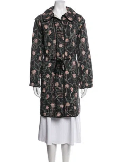 Pre-owned Isabel Marant Floral Print Coat In Black