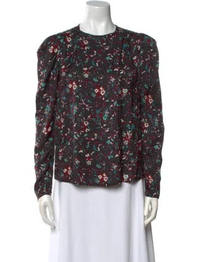 Pre-owned Isabel Marant Floral Print Crew Neck Blouse In Multi