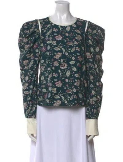 Pre-owned Isabel Marant Floral Print Crew Neck Sweatshirt In Green