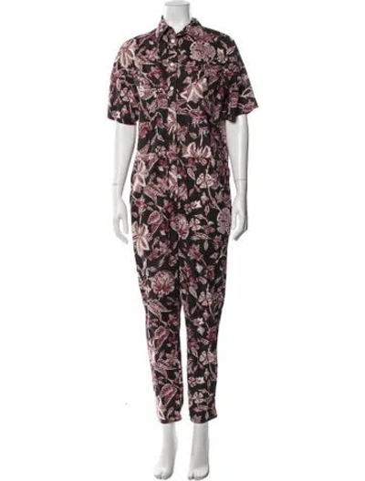 Pre-owned Isabel Marant Floral Print Jumpsuit In Black