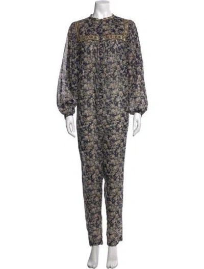 Pre-owned Isabel Marant Floral Print Jumpsuit In Blue