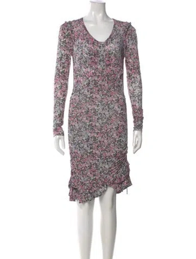 Pre-owned Isabel Marant Floral Print Knee-length Dress In Black