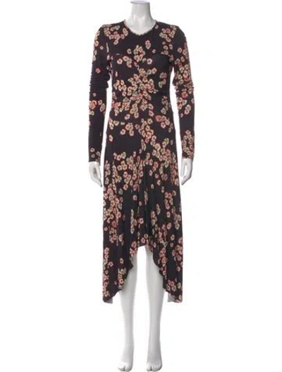 Pre-owned Isabel Marant Floral Print Long Dress In Black