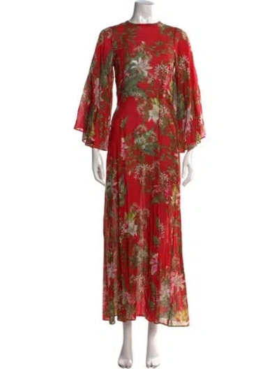 Pre-owned Isabel Marant Floral Print Long Dress In Red