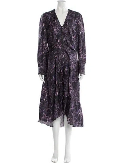 Pre-owned Isabel Marant Floral Print Long Dress W/ Tags In Purple