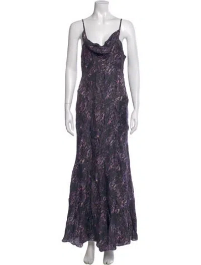 Pre-owned Isabel Marant Floral Print Long Dress W/ Tags In Purple