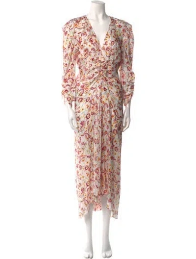 Pre-owned Isabel Marant Floral Print Long Dress In White