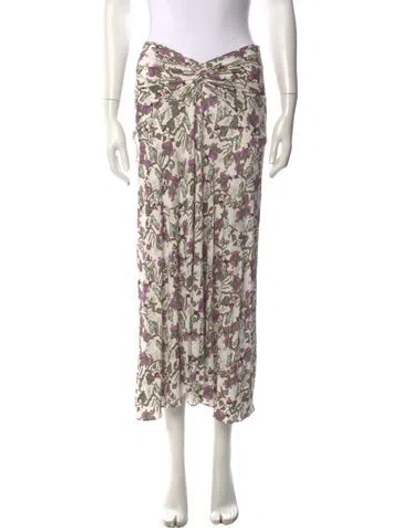 Pre-owned Isabel Marant Floral Print Long Skirt W/ Tags In Purple