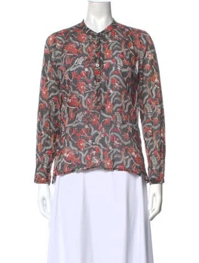 Pre-owned Isabel Marant Floral Print Long Sleeve Blouse In Multi