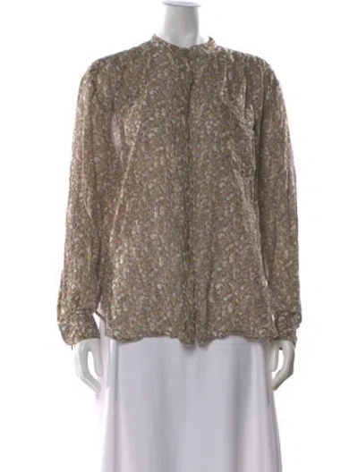 Pre-owned Isabel Marant Floral Print Long Sleeve Blouse In Neutral