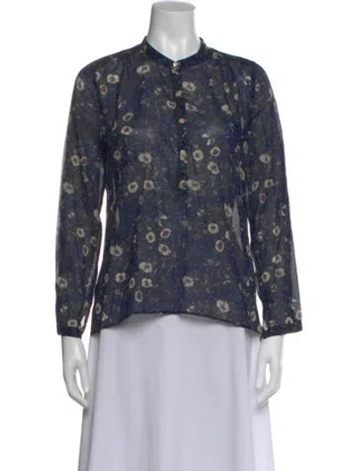 Pre-owned Isabel Marant Floral Print Long Sleeve Blouse In Neutral