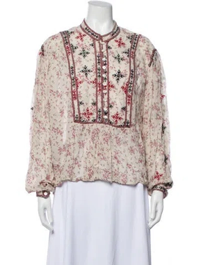 Pre-owned Isabel Marant Floral Print Long Sleeve Blouse In Neutrals