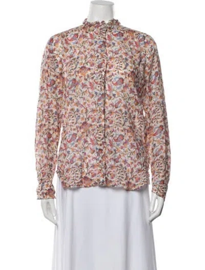 Pre-owned Isabel Marant Floral Print Long Sleeve Blouse In Pink