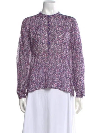 Pre-owned Isabel Marant Floral Print Long Sleeve Blouse In Pink