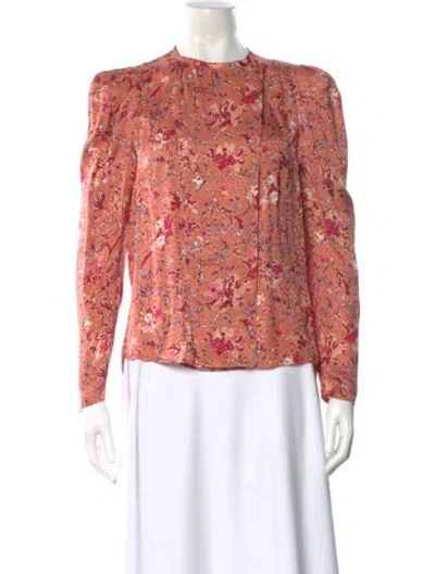 Pre-owned Isabel Marant Floral Print Long Sleeve Blouse W/ Tags In Pink