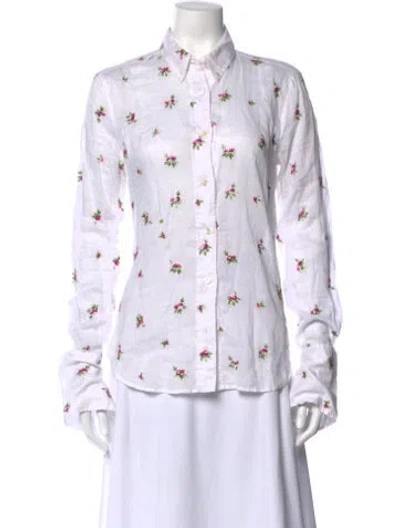 Pre-owned Isabel Marant Floral Print Long Sleeve Button-up Top In Multi