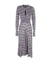 Isabel Marant Floral-print Long-sleeve Midi Dress In Gray