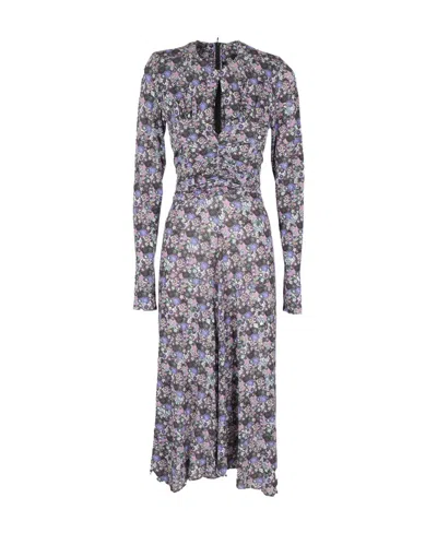 ISABEL MARANT ISABEL MARANT ALL-OVER FLORAL PRINT LONG-SLEEVED MIDI DRESS