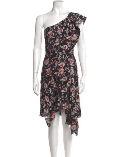 Pre-owned Isabel Marant Floral Print Midi Length Dress In Black