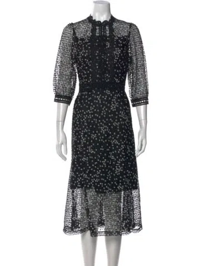 Pre-owned Isabel Marant Floral Print Midi Length Dress In Black