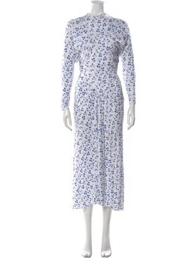 Pre-owned Isabel Marant Floral Print Midi Length Dress In Blue