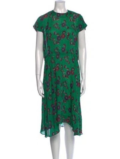 Pre-owned Isabel Marant Floral Print Midi Length Dress In Green
