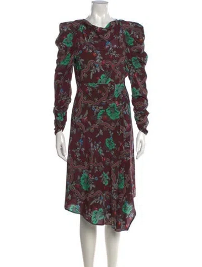 Pre-owned Isabel Marant Floral Print Midi Length Dress In Green