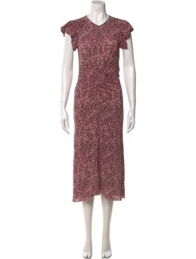 Pre-owned Isabel Marant Floral Print Midi Length Dress In Pink