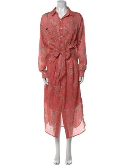 Pre-owned Isabel Marant Floral Print Midi Length Dress In Pink