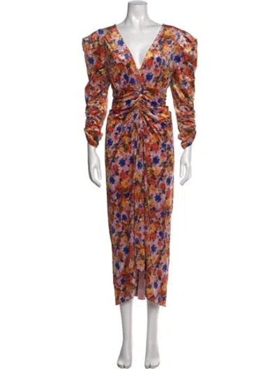Pre-owned Isabel Marant Floral Print Midi Length Dress In Pink