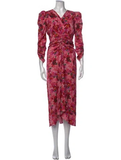 Pre-owned Isabel Marant Floral Print Midi Length Dress In Pink