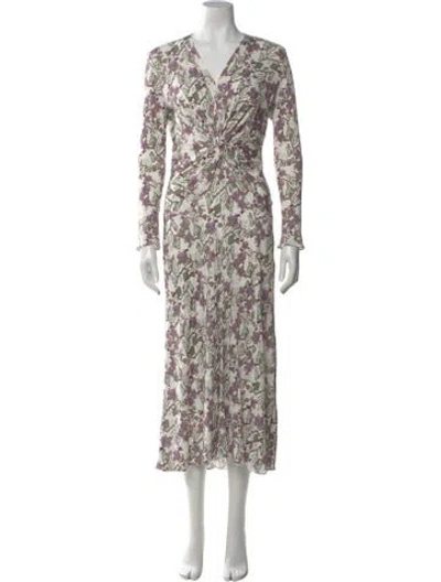 Pre-owned Isabel Marant Floral Print Midi Length Dress In Purple